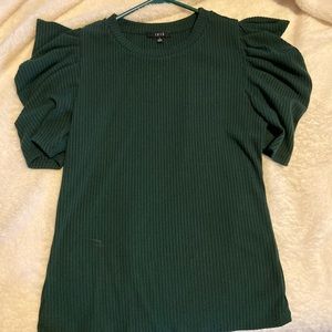 Emerald Green Ruffled sleeve top